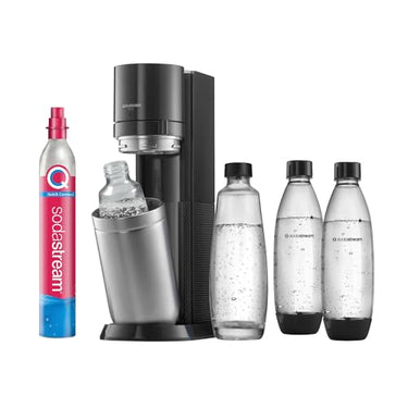 SodaStream Wassersprudler DUO mit CO2-Zylinder, 2x 1L Glasflasche und 2x 1L spülmaschinenfeste Kunststoff-Flasche, Höhe: 44cm, Farbe: Titan, 29x25.6x44.4 im Sale